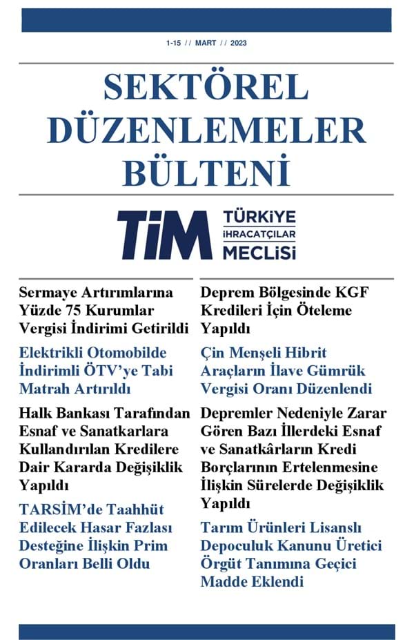 1-15 Mart 2023 Bülteni 
